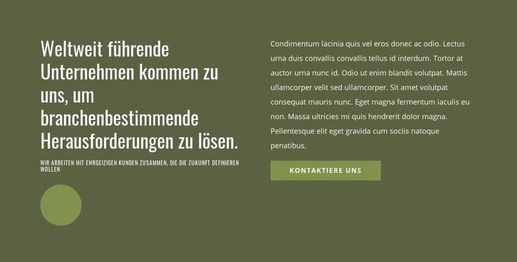 Weltweit führend Landing Page