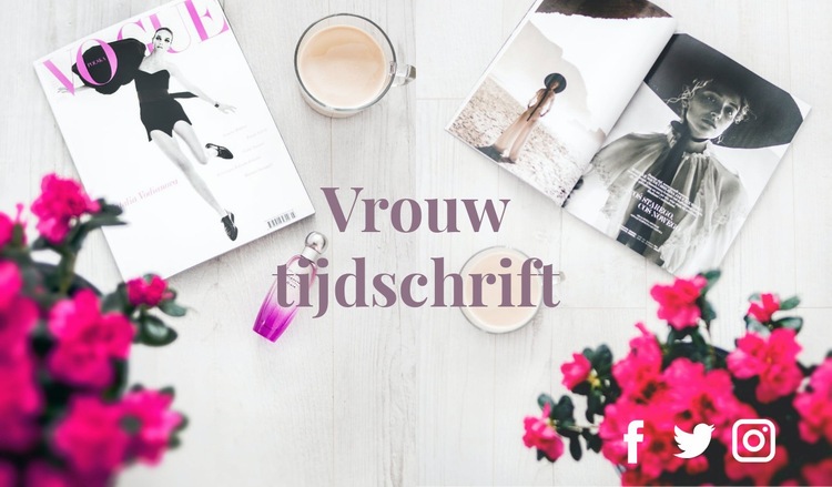 Mode tijdschrift Website mockup