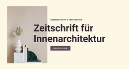 Benutzerdefinierte Schriftarten, Farben Und Grafiken Für Zeitschrift Für Innenarchitektur