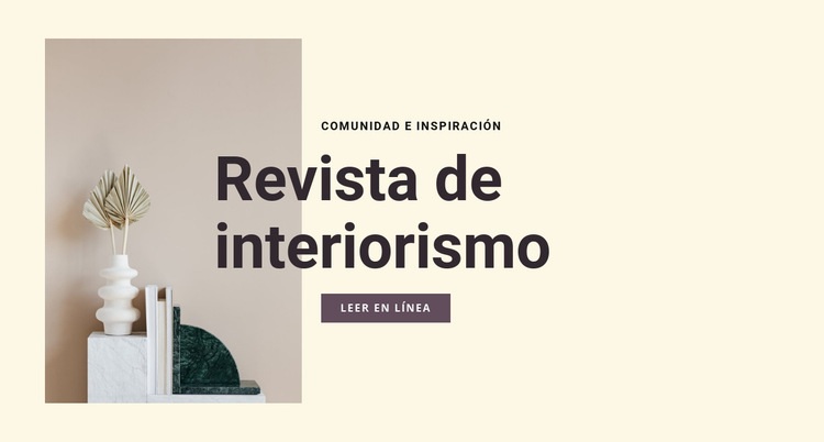 Revista de interiorismo Maqueta de sitio web