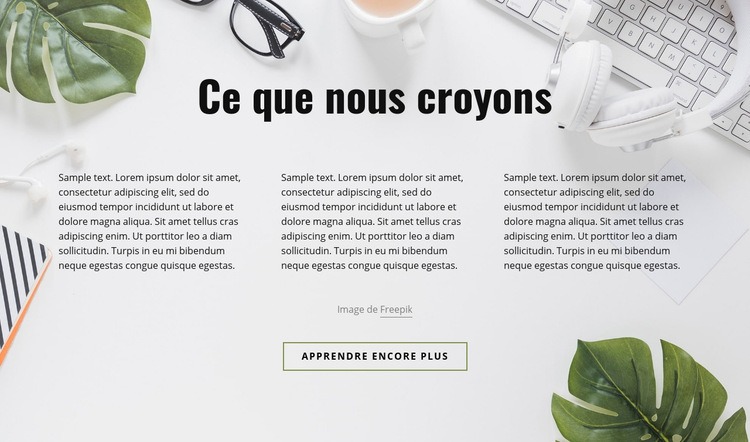 Texte sur fond de bureau Créateur de site Web HTML