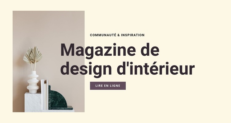 Magazine de design d'intérieur Page de destination