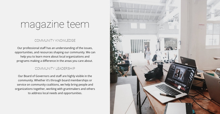 Magazine team HTML5 Template