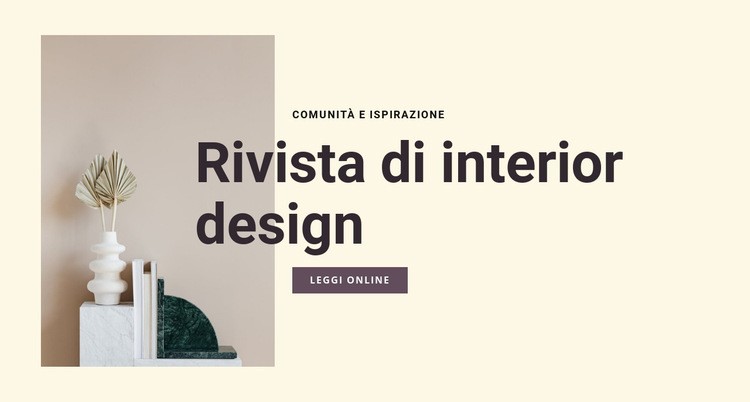 Rivista di interior design Un modello di pagina