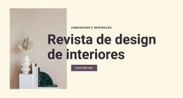 Web Design Incrível Para Revista De Design De Interiores