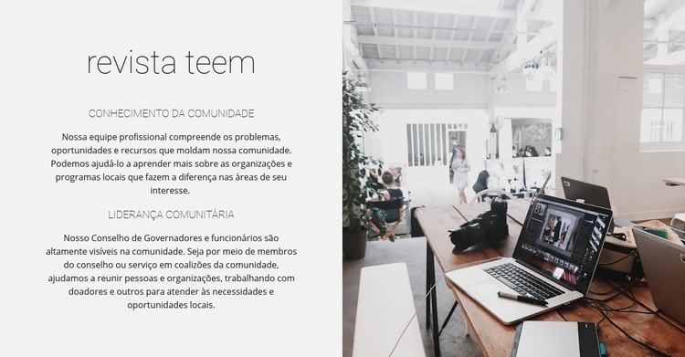 Equipe da revista Landing Page