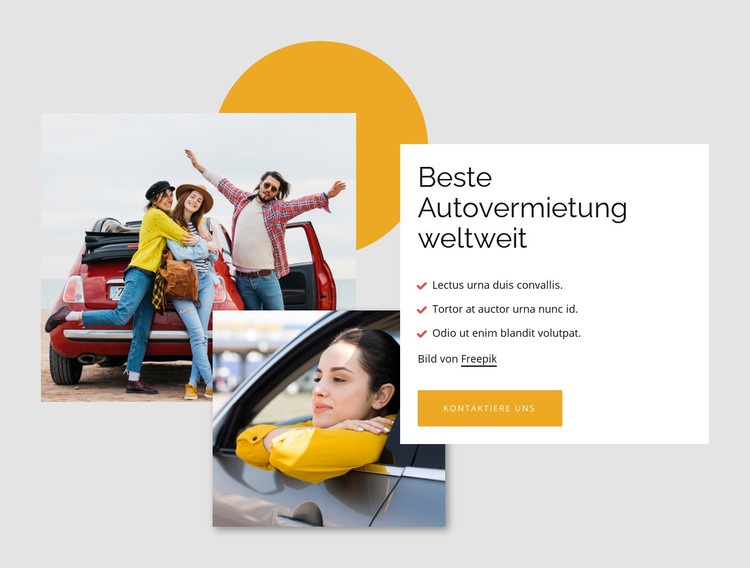 Beste Autovermietung weltweit Eine Seitenvorlage