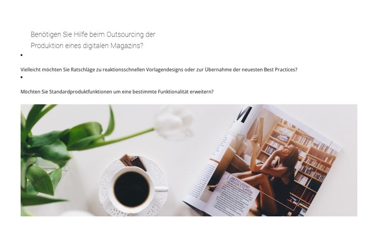 Arbeiten in einem Modemagazin HTML Website Builder