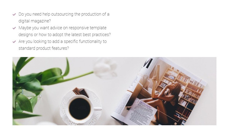 Working in a fashion magazine Elementor Template Alternative