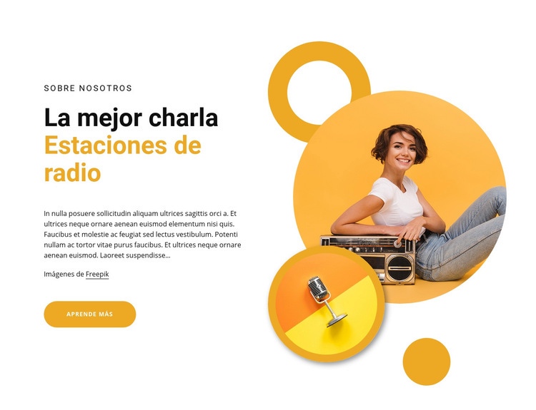 Las mejores estaciones de radio de entrevistas Maqueta de sitio web