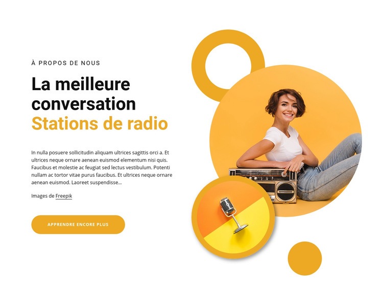 Meilleures stations de radio de discussion Maquette de site Web