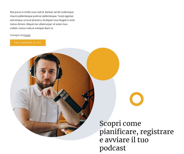 Registra il tuo podcast Costruttore di siti web HTML