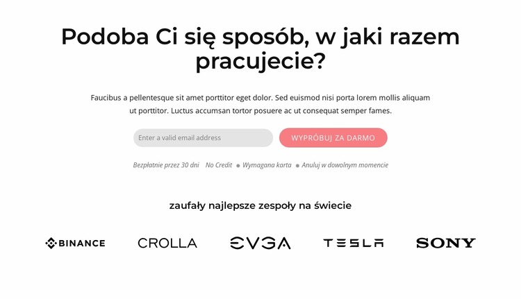 Blok z formą i markami Szablon Joomla