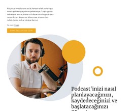 Podcast'Inizi Kaydedin Premium CSS Şablonu