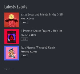Latest party events - Html Code Example by Nicepage
