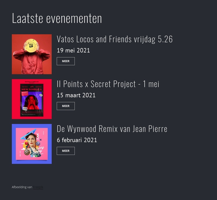 Laatste feestevenementen HTML5-sjabloon