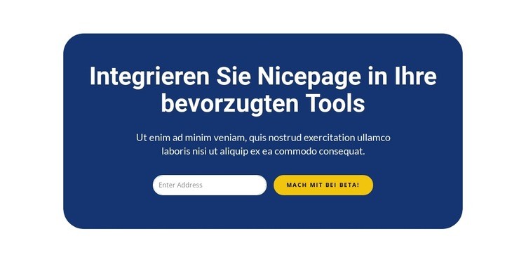 Integrieren Sie Nicepage in Ihre bevorzugten Tools Eine Seitenvorlage