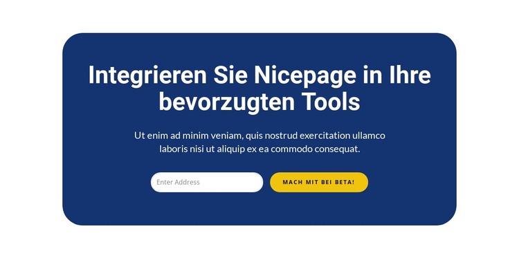 Integrieren Sie Nicepage in Ihre bevorzugten Tools HTML-Vorlage
