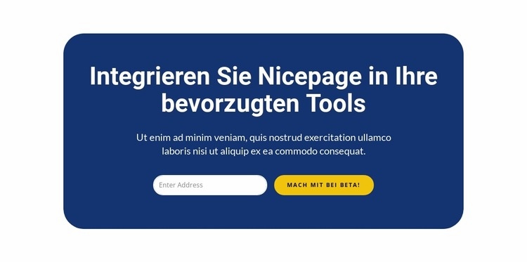 Integrieren Sie Nicepage in Ihre bevorzugten Tools HTML5-Vorlage