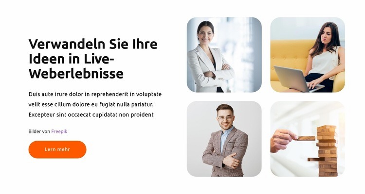 Sie kamen zum Erfolg Website Builder-Vorlagen