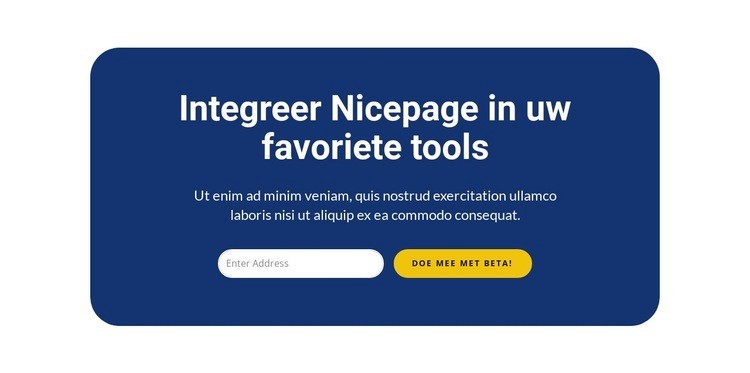 Integreer Nicepage in uw favoriete tools Bestemmingspagina