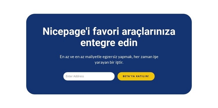 Nicepage'i favori araçlarınıza entegre edin Açılış sayfası