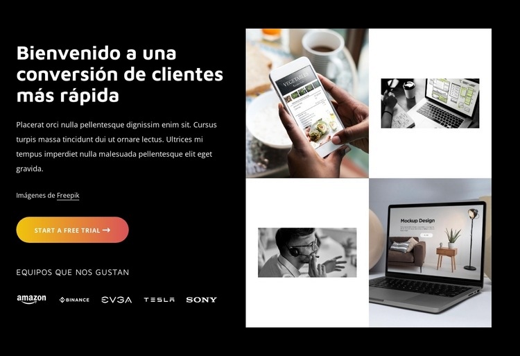 Conversión de clientes Creador de sitios web HTML