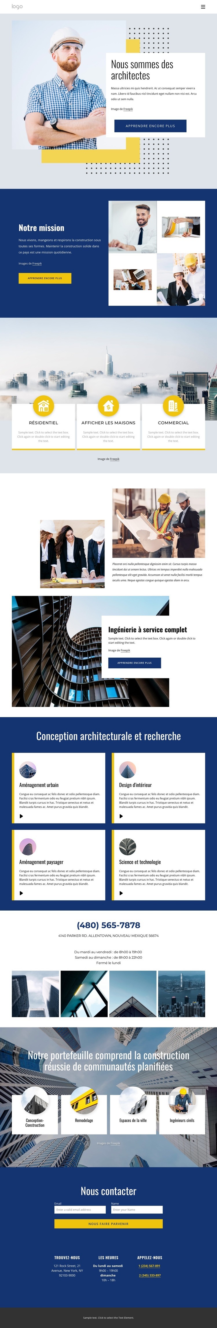 Projets architecturaux Créateur de site Web HTML