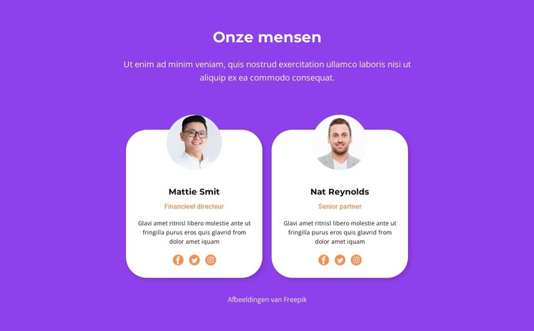 Onze mensen doen wonderen HTML-sjabloon