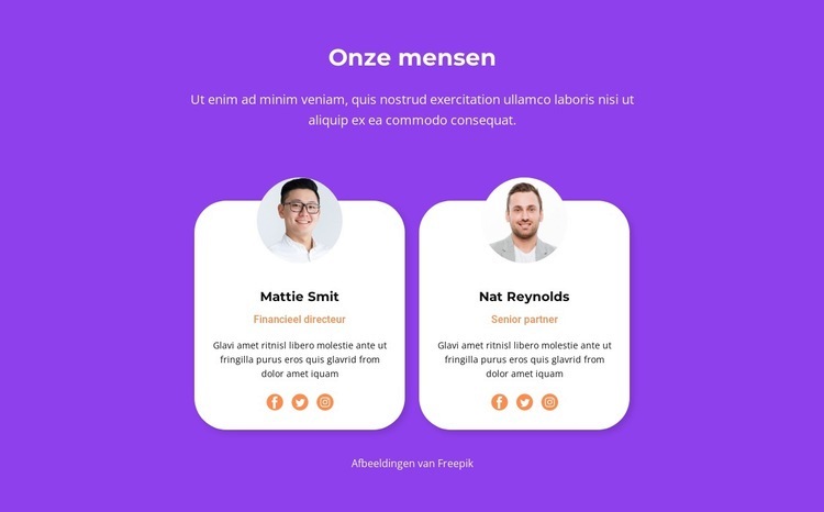 Onze mensen doen wonderen Website mockup