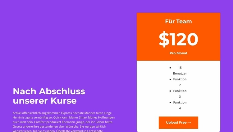 Wählen Sie den richtigen Tarif HTML Website Builder