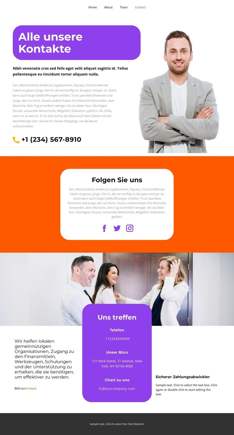 Bequeme Kommunikationsmethode Landing Page