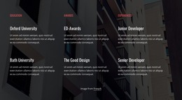 Free Download For Education, Awards And Experience Html Template