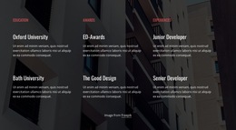 Education, Awards And Experience - HTML5 Blank Template