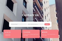 Our Contacts On Image Background - HTML5 Responsive Template