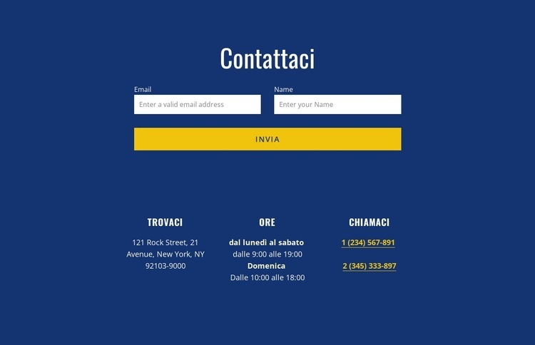 Modulo di contatto con indirizzo Costruttore di siti web HTML