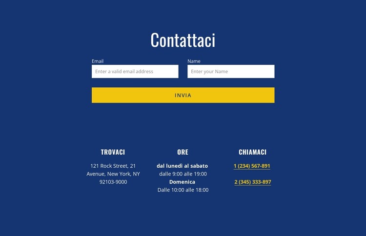 Modulo di contatto con indirizzo Modello CSS
