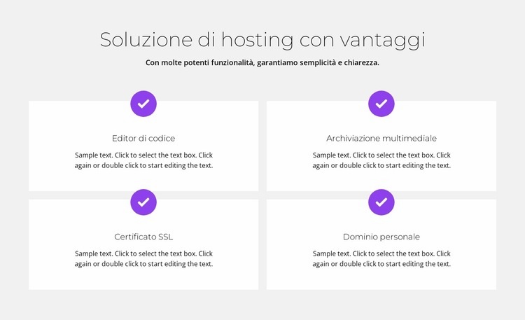 Hosting gratuito Un modello di pagina