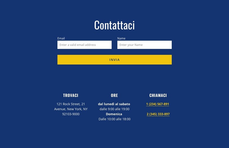 Modulo di contatto con indirizzo Modello di sito Web
