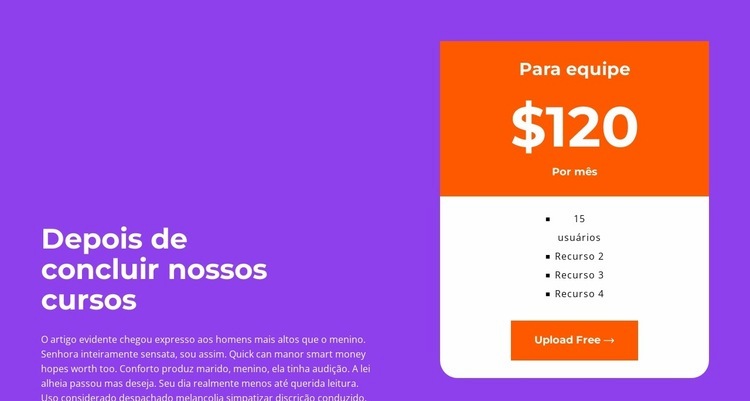 Escolha o tarifário certo Construtor de sites HTML