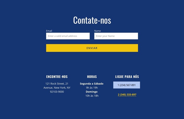 Formulário de contato com endereço Template CSS