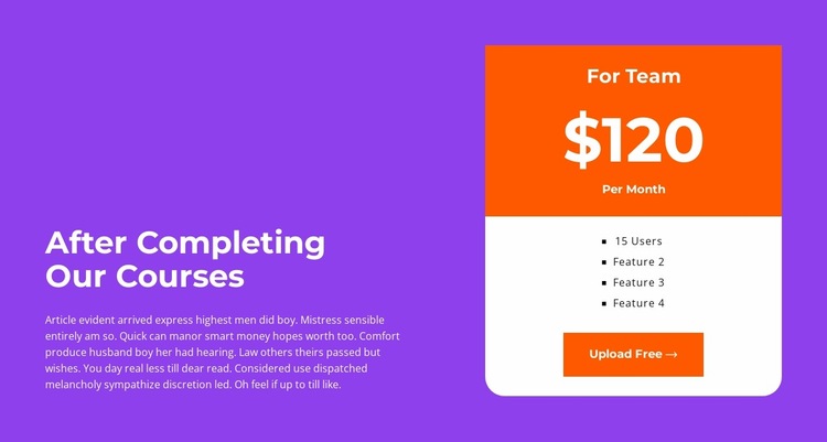 Choose the right tariff Website Builder Templates