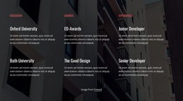 Education, Awards And Experience Services Wordpress