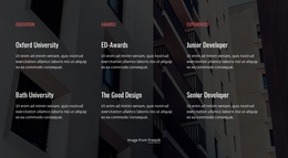Education, Awards And Experience - Responsive Design