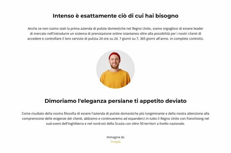 Copywriting leggero Costruttore di siti web HTML