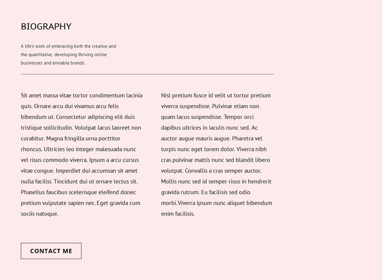 Biography CSS Template