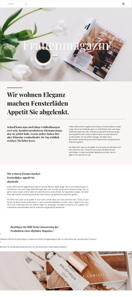 Frauenzeitschrift CSS-Websitevorlage