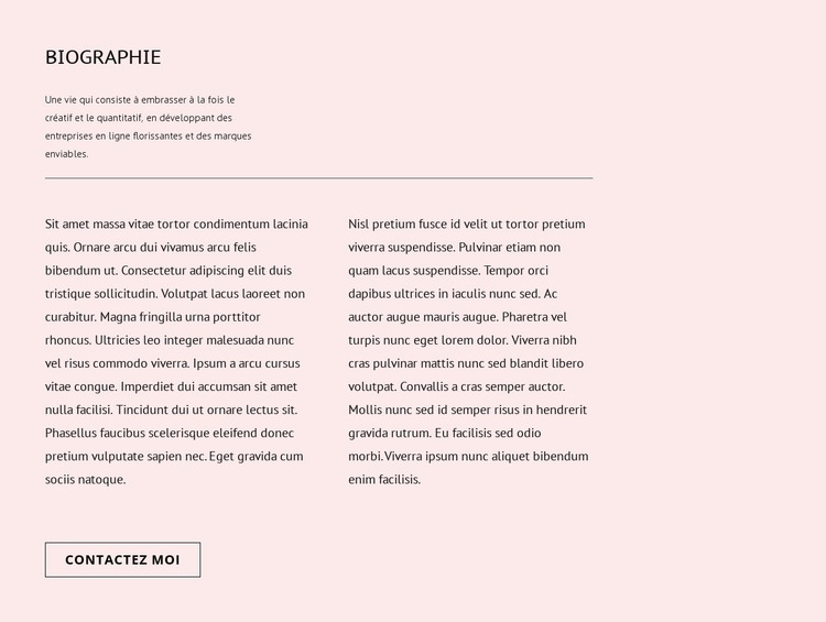 Biographie Maquette de site Web