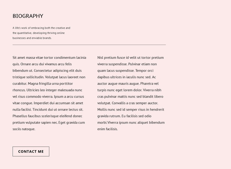 Biography Homepage Design