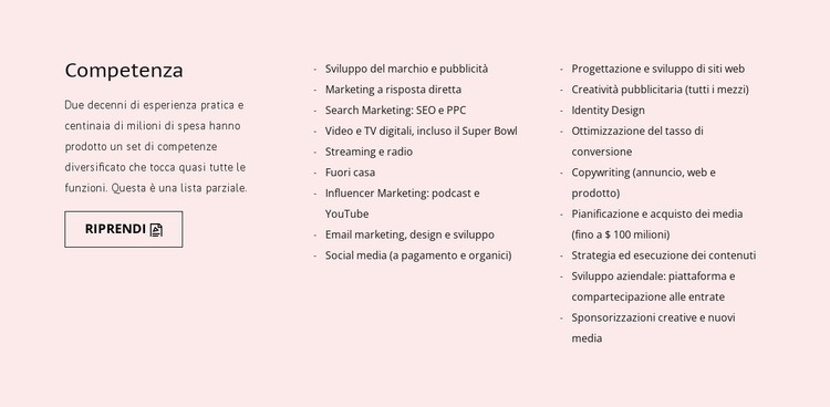 Formazione, studio o pratica Modelli di Website Builder